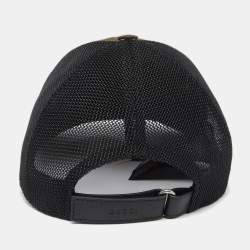 Pre Owned Gucci Military Green Cotton Crest Applique Baseball Cap S