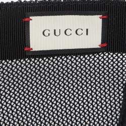 Pre Owned Gucci Military Green Cotton Crest Applique Baseball Cap S