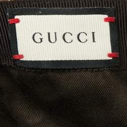 Pre Owned كاب بيسبول غوتشي كانفاس GG مخطط ويب ثنائي اللون مقاس متوسط - ميديوم