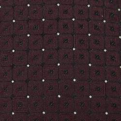 Pre Owned Gucci Burgundy Jacquard Silk Tie