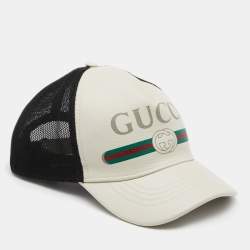Gucci Off White Logo Leather Baseball Cap Gucci |