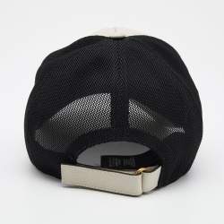 Pre Owned Gucci Off White Logo Printed Leather Baseball Cap
