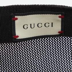 Pre Owned Gucci Off White Logo Printed Leather Baseball Cap