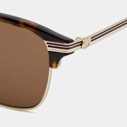 Pre Owned Gucci Dark Havana/ Brown Gradient GG0241S Wayfarer Sunglasses