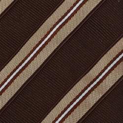 Pre Owned Gucci Vintage Brown Striped Silk Tie