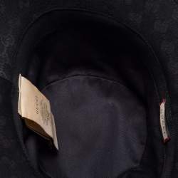 Pre Owned Gucci Black GG Supreme Jacquard Bucket Hat 