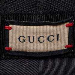 Pre Owned Gucci Black GG Supreme Jacquard Bucket Hat 