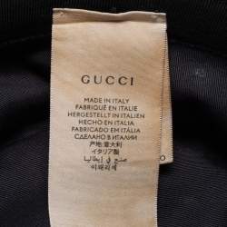 Pre Owned Gucci Black GG Supreme Jacquard Bucket Hat 