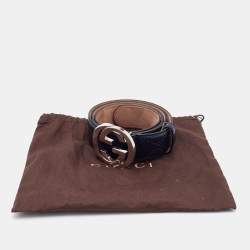 مملوكة م سبقًا Gucci Blue Guccissima Leather Interlocking G Belt 105CM