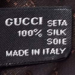 Pre Owned Gucci Burgundy GG Monogram Jacquard Silk Tie