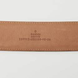 Pre Owned Gucci Nay Blue Guccissima Leather Double G Buckle Belt 90CM