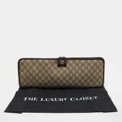 مملوكة مسبقًا Gucci Beige GG Supreme Canvas and Leather Travel Tie Case