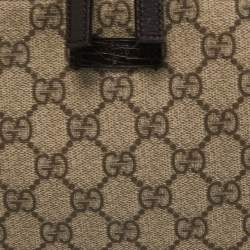 مملوكة مسبقًا Gucci Beige GG Supreme Canvas and Leather Travel Tie Case