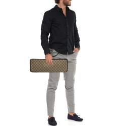 مملوكة مسبقًا Gucci Beige GG Supreme Canvas and Leather Travel Tie Case