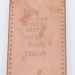 مملوكة مسبقًا Gucci Black Guccissima Leather Buckle Belt 120 CM