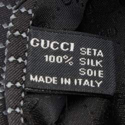 Pre Owned Gucci Black Diamante Silk Jacquard Tie