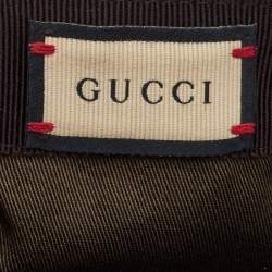 Gucci Beige Logo Monogram Web Stripe Detail Canvas Baseball Cap M