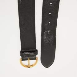 مملوكة مسبقًا Gucci Black Leather D Buckle Belt 100CM