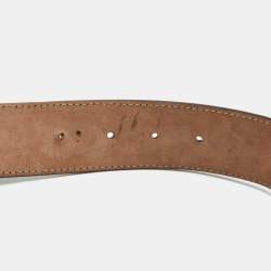 Pre Owned Gucci Dark Blue GG Imprime Coated Canvas Interlocking G Belt Size 90CM