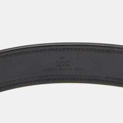 Pre Owned Gucci Black GG Canvas and Leather Buckle Belt 85CM