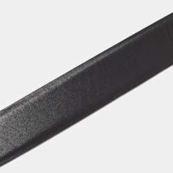 Pre Owned Gucci Black/Brown Leather Interlocking G Square Buckle Belt 90CM