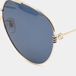 Gucci Black/Green Interlocking G Aviator Sunglasses