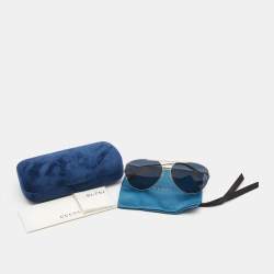 Gucci Black/Green Interlocking G Aviator Sunglasses