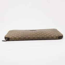 Gucci Beige GG Supreme Canvas Document Portfolio Case