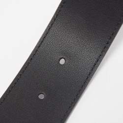 Gucci Black Leather GG Marmont Buckle Belt 85CM