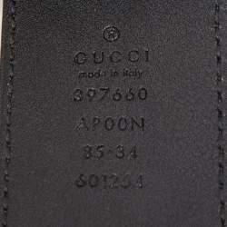 Gucci Black Leather GG Marmont Buckle Belt 85CM
