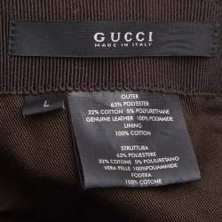 Gucci Beige GG Canvas Web Trim Detail  Baseball Cap L