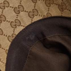 Gucci Beige GG Canvas Web Trim Detail  Baseball Cap L