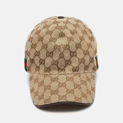 Gucci Black GG Canvas Web Trimmed Baseball Cap L Gucci