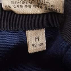 Pre Owned Gucci Beige & Navy Blue Guccissima Web Stripe Detail Baseball Cap M