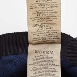 Pre Owned Gucci Beige & Navy Blue Guccissima Web Stripe Detail Baseball Cap M