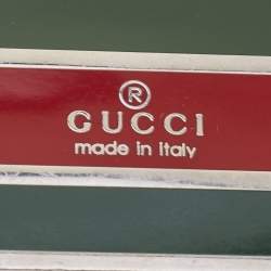 Pre Owned Gucci Silver Tone Web Money Clip