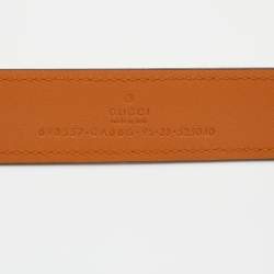 Gucci Rust Suede Interlocking G Buckle Belt 95CM