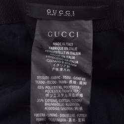 Pre Owned Gucci Black GG Supreme Web Detail Cotton Blend Baseball Cap S
