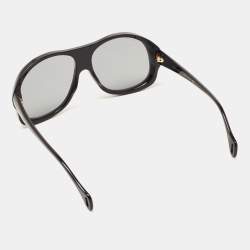 Pre Owned Gucci Black/Grey GG0243S Oversized Round Sunglasses