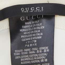 Gucci White Logo Embroidered Cotton Canvas Baseball Cap M