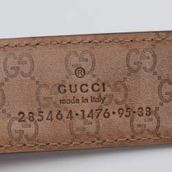 Pre Owned Gucci Burgundy Leather Buckle Belt 90CM