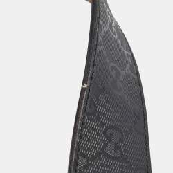 Pre Owned Gucci Black GG Imprime Coated Canvas Interlocking G Belt Size 80CM