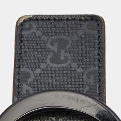Pre Owned Gucci Black GG Imprime Coated Canvas Interlocking G Belt Size 80CM