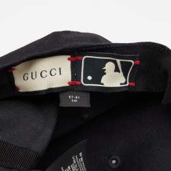 Pre Owned Gucci Black NY Yankees Butterfly Cotton Baseball Cap
