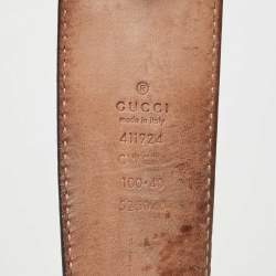 Gucci Guccissima Black Leather Interlocking G Buckle Belt