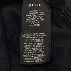 Gucci Black Logo Monogram Web Stripe Detail Canvas Baseball Cap M