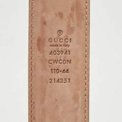 Pre Owned Gucci Black Guccissima Leather Square Buckle Belt 110CM