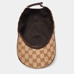 Pre Owned Gucci Beige Web Detail GG Canvas Baseball Cap L