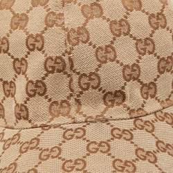Pre Owned Gucci Beige Web Detail GG Canvas Baseball Cap L