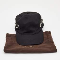 Gucci Black Loved Embroidered Canvas Baseball Cap M